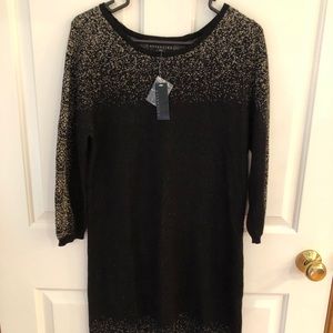Black and Shimmer Sweater Dress